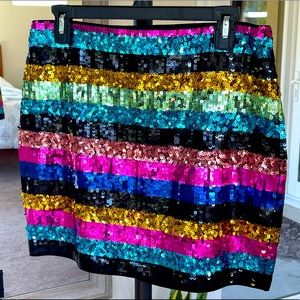 Express Rainbow Sequin Mini Skirt - Medium